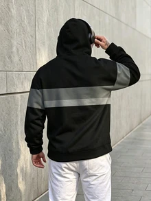 KRYTIVO 男士街頭時尚連帽衫，秋冬舒適套頭運動衫，男士時尚穿搭 - 彩色 - 查看 2
