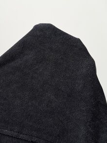 Bohemela Sudadera de mujer de punto de color liso con cuello en V, manga larga, holgada y lavada - Negro - Ver 8