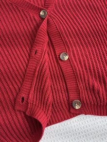 Comfortcana Sweater Pullover Ukuran Besar Warna Burgundy untuk Natal/Musim Dingin - Burgundy - View 7