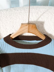 Franclia Autumn/Winter Casual Colorblock Striped Sweater - Multicolor - View 6