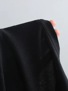 GlowEve Autumn Elegant Granny Casual Pearl Decor Chiffon Patchwork V-Neck Button-Down Lantern Long Sleeve Women's T-Shirt Formal Senior Cocktail Office Black - Black - View 9