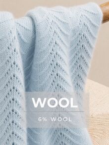 Yumoku Women's Solid Color Casual Versatile Daily Wear Long Sleeve Sweater - Blue - View 2