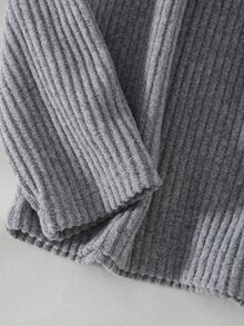 Teen Boys Cozy Ribbed Pajama Set Long Sleeve Pocket Crewneck Pjs Grey Soft Loungewear Winter Fall Sleepwear For Home Pajama Party - Grey - View 6