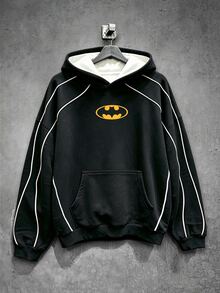 BATMAN X SHEIN Manfinity EMRG Men's Casual Everyday Wear, Essential For Outings, INS Style, Young Streetwear, Loose Fit Long Sleeve Hoodie - Multicolor - View 1
