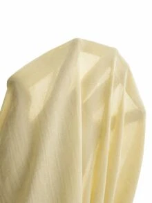 Solavon Plus Size Solid Color Tie-Front Wrap Blouse Office Morning Soft Pastel Fall Elegant Business Casual - Pale Yellow - View 8