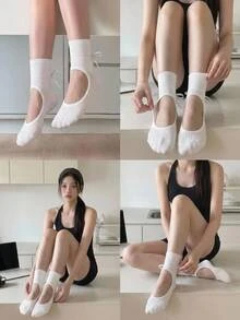 DAZY Autumn Summer Korean Style Hollow Out Cutout Lace-Up Sweet Base Socks Casual Home Women White Sports Socks - White - View 10