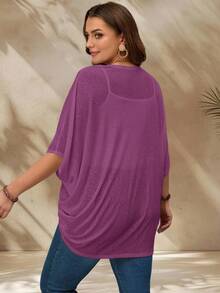 EMERY ROSE Plus Size Coats Fall - Red Violet - View 2