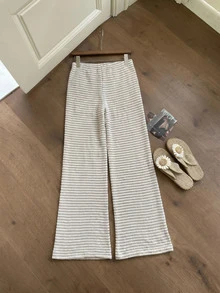 SHEIN Sparklyn بنطلون أبيض بنقشة زهرية محببة مع خصر مطاطي، عصري بسيط متعدد الاستخدامات مريح، مناسب للخروجات والاسترخاء والعطلات والسفر وغيرها، لفصلي الصيف والخريف - أبيض - مشاهدة 6