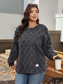Comfylo Plus Size Women's Warm Tops For Autumn/Winter - Grey - View 5
