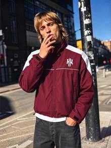 STEELVANCE Men's Colorblock Zipper Casual Multi-Function Long Sleeve Sports Jacket - Burgundy - View 5