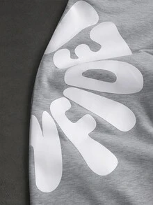 SLATEMANN Men's Letter Print Zip-Up Long Sleeve Hoodie And Sweatpants Casual Daily Set - Grey - View 4