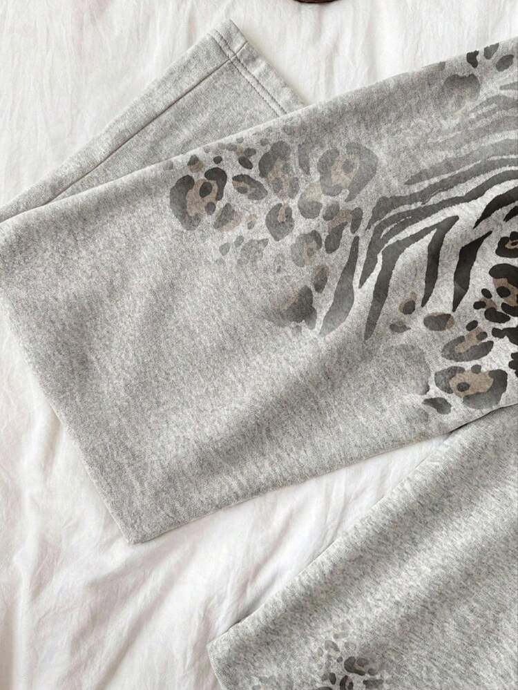 Attitoon Women's Casual Street Low-Waist Sweatpants, Leopard Print, Y2K Style, Vintage, Summer, Streetwear, Suitable For Daily Commute, Date, Party, Autumn/Winter, Summer, Party, Wedding, Beach, Graduation Ceremony, Elegant, Casual, Outing, Y2K, Music Festival, Holiday, Back To School - Multicolor - View 5