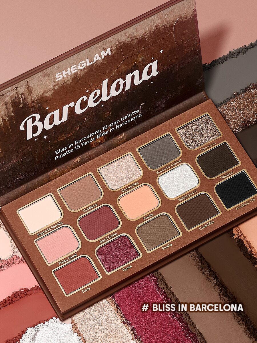 SHEGLAM Bliss In Barcelona 15色眼影盤 品牌美妝化妝品 適合女士與女孩 - Bliss In Barcelona - 查看 1