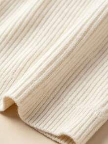LUMIGAL Sweater Lengan Panjang Wanita Warna Polos dengan Kerah Tegak, Kasual, Serbaguna untuk Pemakaian Sehari-hari - Aprikot - View 5