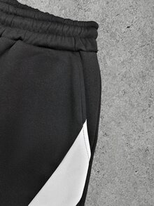 Sport MetroGents 男士拼色抽繩腰寬鬆休閒戶外長褲，健身適用 - 黑色 - 查看 5