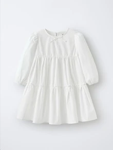 Maija Kids Maija Kids 2pcs/Set Young Girl Frill Trim Dress And Vest Outfit - White - View 4