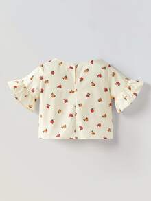 Maija Kids Maija Kids 2pcs Young Girl Boat Neck Ruffle Sleeve Shirt And Shorts Set - Apricot - View 6