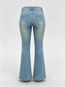 TRNVIE Celana Jeans Model Flare Pinggang Tinggi - Light Wash - View 3