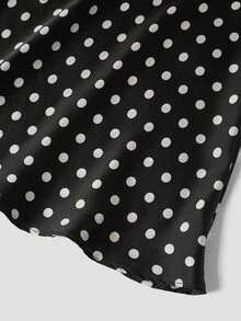Firerie Plus Size Polka Dot Print Casual Elegant Skirt/ Spring To Summer Office Formal Vacation Black And White - Black - View 7