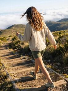 Exploreva Exploreva Loose Apricot Sun Protection Long Sleeve Zip-Up Jacket - Apricot - View 4