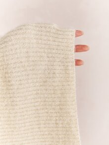 CovetEZ Autumn/Winter Solid Color Plush Soft Casual Versatile Plus Size Long Cardigan Sweater - Beige - View 8