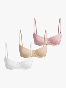 Bisouelle 3pcs/Set Solid Color Wireless Supportive Sexy Comfortable Bras, Women Lingerie Set - Multicolor - View 2