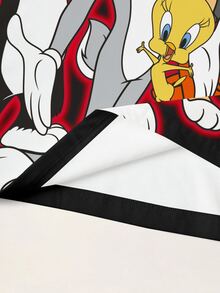 LOONEY TUNES X SHEIN Women's Summer Casual Cartoon Print T-Shirt - White - View 5