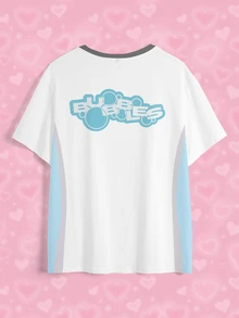 THE POWERPUFF GIRLS X SHEIN Plus Size Summer Casual Colorblock Patchwork Cartoon Print T-Shirt - White - View 8