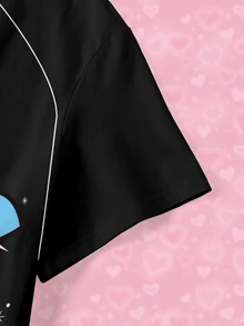 THE POWERPUFF GIRLS X SHEIN Plus Size Summer Casual Cartoon Print T-Shirt - White - View 4