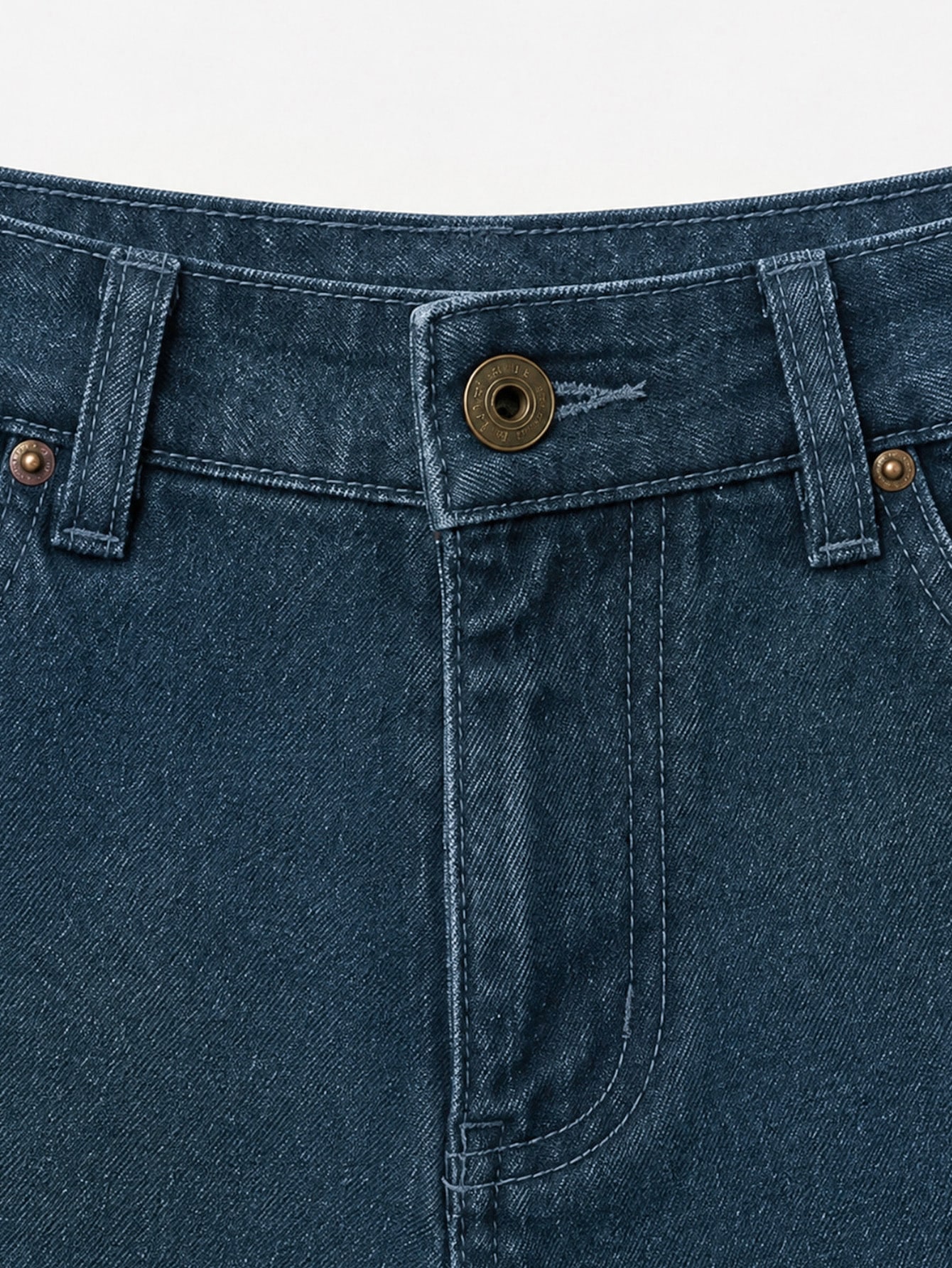 Dark Wash Denim Asymmetric Lace Detail Skort, view 6