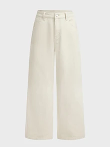 SWAVVY Men's Casual Daily Travel Denim Jeans With Pockets And Buttons - White - View 3