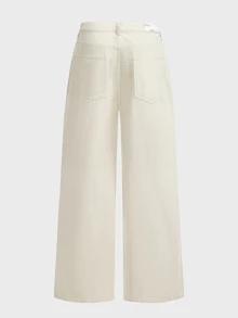 SWAVVY Men's Casual Daily Travel Denim Jeans With Pockets And Buttons - White - View 4