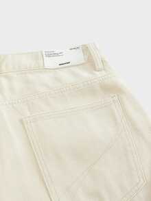 SWAVVY Men's Casual Daily Travel Denim Jeans With Pockets And Buttons - White - View 6