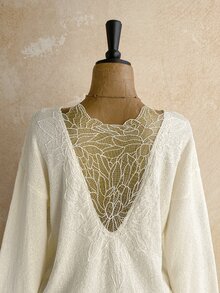 Soleia Solid Drop Shoulder Sweater Brunch Everyday Off-White Autumn Casual,Autumn,Daily Commute,Date Brunch,Casual - Apricot - View 4