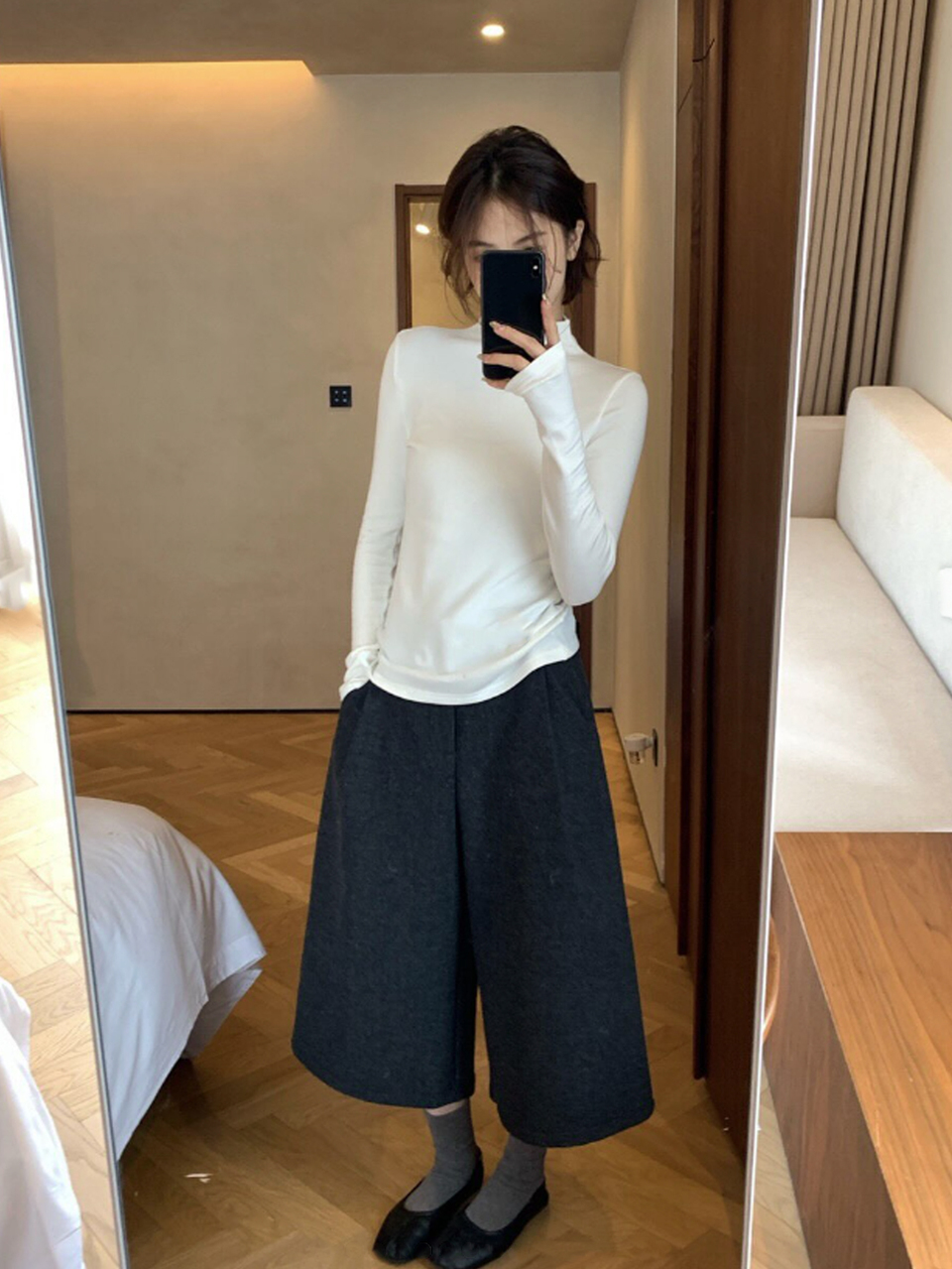 Women's Casual Versatile Commuter Wide Leg Cropped Pants