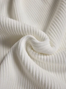 Lumivelle Off-White Structured Ribbed Boat-Neck Slim-Fit Knit Sweater With Sculpted Waist And Clean Minimal Silhouette Brunch Work Office Autumn Elegant Simple - White - View 7