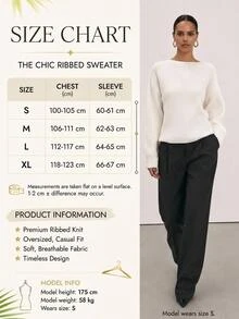 Lumivelle Off-White Structured Ribbed Boat-Neck Slim-Fit Knit Sweater With Sculpted Waist And Clean Minimal Silhouette Brunch Work Office Autumn Elegant Simple - White - View 2
