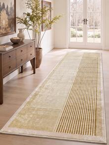 Digitally Printed Non-Slip Washable Runner And Area Rug Living Room Carpet, Modern Design | Modern, Scandinavian, Bohemian And Classic Styles | 100% Polyester - Beige - View 2