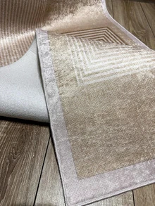 Digitally Printed Non-Slip Washable Runner And Area Rug Living Room Carpet, Modern Design | Modern, Scandinavian, Bohemian And Classic Styles | 100% Polyester - Beige - View 3