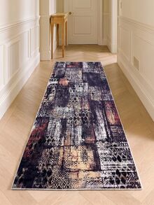 Digitally Printed Non-Slip Washable Runner And Area Rug Living Room Carpet, Modern Design | Modern, Scandinavian, Bohemian And Classic Styles | 100% Polyester - Grey - View 6
