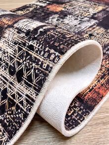 Digitally Printed Non-Slip Washable Runner And Area Rug Living Room Carpet, Modern Design | Modern, Scandinavian, Bohemian And Classic Styles | 100% Polyester - Grey - View 4