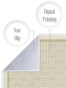 Digitally Printed Non-Slip Washable Runner And Area Rug Living Room Carpet, Modern Design | Modern, Scandinavian, Bohemian And Classic Styles | 100% Polyester - Light Grey - View 4