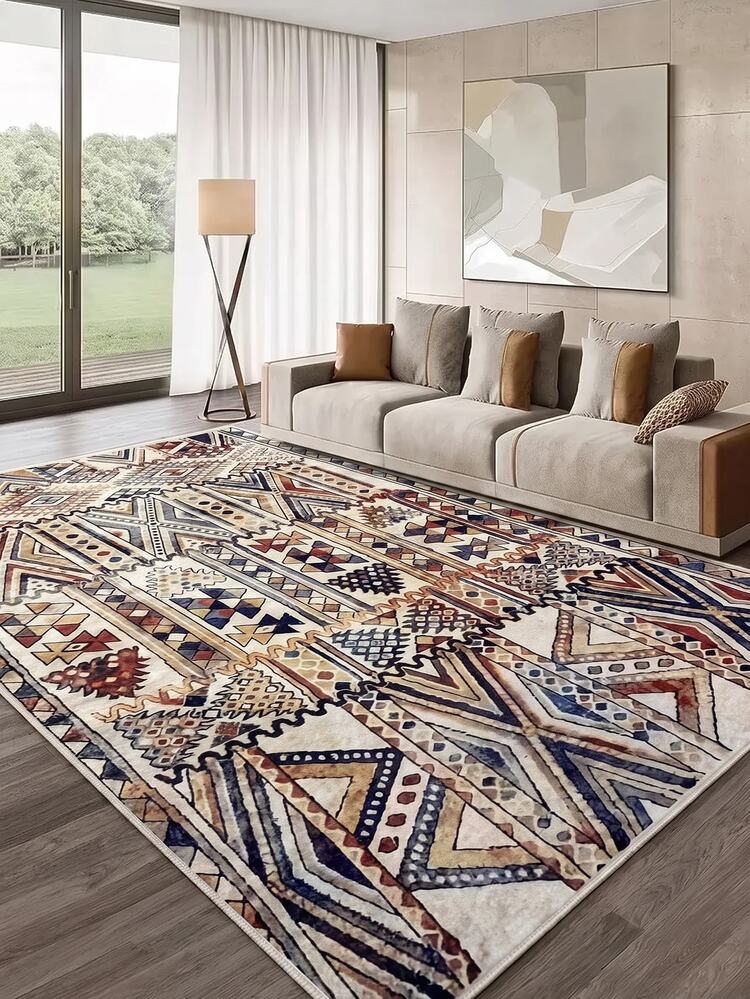 Digitally Printed Non-Slip Washable Runner And Area Rug Living Room Carpet, Modern Design | Modern, Scandinavian, Bohemian And Classic Styles | 100% Polyester - Multicolor - View 6
