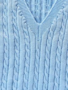 SHEIN Tween Girl Cable Knit V-Neck Casual Versatile Sweater Vest - Baby Blue - View 6