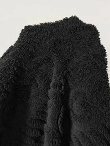 Solflare Plus Size Women Solid Color Hooded Casual Versatile Daily Travel Long Sleeve Jacket Winter - Black - View 7