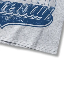 ROMWE MEN Street Life Men's Letter Print Long Sleeve T-Shirt, Suitable For Daily Wear In Spring And Summer - Grey - View 3