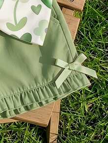 Baby Girl Casual Fashion Cute Flutter Sleeve Round Neck Top Suitable For Spring And Summer - Multicolor - View 4