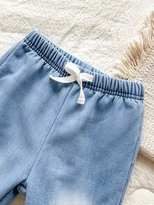 Vintaside Kids 男嬰秋冬加厚西式寬鬆百搭簡約水洗牛仔長褲 運動/托兒所藍色 - 淺藍色 - 查看 7