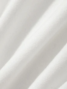 Dazy Plus Sweatshirt Putih Lengan Panjang Seksi Berkerudung dengan Detail Renda Kontras, Ukuran Plus, Pas Badan, Elastis, untuk Liburan Musim Semi/Gugur - Putih - View 4
