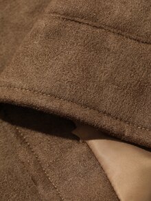 Dazy Kids Boys (Small) Brown Loose Zip-Up Autumn/Winter Thick Suede Fleece Long Sleeve Jacket - Brown - View 9